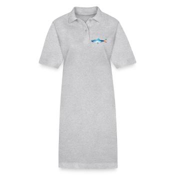 Poisson bleu avec dégradé et points - Robe polo bio PAIGER Stanley/Stella Femme - noir - Devant