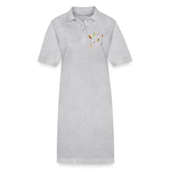 zarte kunterbunte Federn Symbol der Leichtigkeit - Stanley/Stella Frauen Bio-Polokleid PAIGER - Schwarz - Vorne