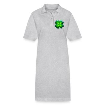 Four-leaf clover - Stanley/Stella PAIGER Organic Women’s Polo Dress - black - Front