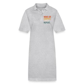 Aufwachen Flughafen Panik Wiederholen Reisen - Stanley/Stella Frauen Bio-Polokleid PAIGER - Schwarz - Vorne
