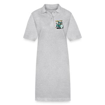 Schlagzeug Cartoon Stil - Stanley/Stella Frauen Bio-Polokleid PAIGER - Schwarz - Vorne