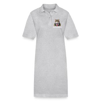 Businessman cat with tie - Stanley/Stella PAIGER Organic Women’s Polo Dress - black - Front