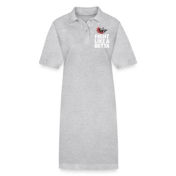 Fight like a Beta – Funny fish design - Stanley/Stella PAIGER Organic Women’s Polo Dress - black - Front