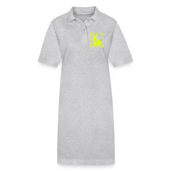 Neon Gelb Hase im Barockrahmen - Stanley/Stella Frauen Bio-Polokleid PAIGER - Schwarz - Vorne