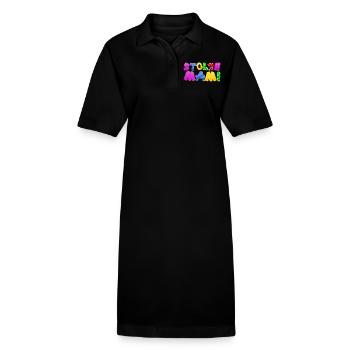 Baby Eltern Kind Geschenk Sprüche Geburt Mama Papa - Stanley/Stella Frauen Bio-Polokleid PAIGER - Schwarz - Vorne