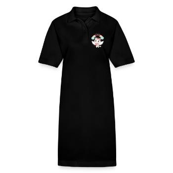 Chat ailé Arc en Ciel Amour - Robe polo bio PAIGER Stanley/Stella Femme - noir - Devant