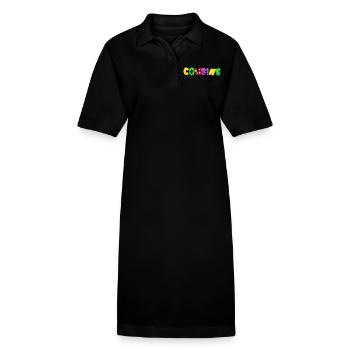 Baby Eltern Kind Geschenk Sprüche Geburt Mama Papa - Stanley/Stella Frauen Bio-Polokleid PAIGER - Schwarz - Vorne