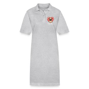 Pug Mom Cute Puppy Design for Pug Lovers - Stanley/Stella PAIGER Organic Women’s Polo Dress - black - Front