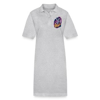 Space Cat on Pizza Galactic Journey - Stanley/Stella PAIGER Organic Women’s Polo Dress - black - Front