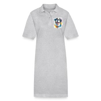 Majestic Swiss St. Bernard - Stanley/Stella PAIGER Organic Women’s Polo Dress - black - Front