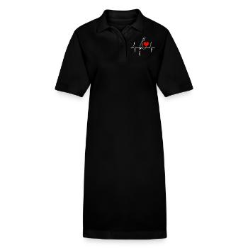 Sylt Skyline Nordsee Herzschlag Nordfriesen Sylter - Stanley/Stella Frauen Bio-Polokleid PAIGER - Schwarz - Vorne