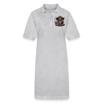 Waschbär Zigarre Soldat - Stanley/Stella Frauen Bio-Polokleid PAIGER - Schwarz - Vorne