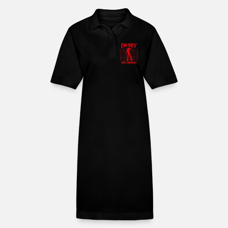 Ich bin schüchtern, nicht langweilig Rot - Stanley/Stella Frauen Bio-Polokleid PAIGER - Schwarz