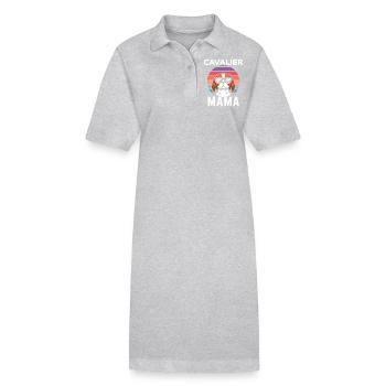 Cavalier King Charles Spaniel Saying Mom Gift - Stanley/Stella PAIGER Organic Women’s Polo Dress - black - Front