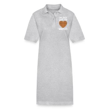 Waffles Saying Dessert Funny Waffles Gift - Stanley/Stella PAIGER Organic Women’s Polo Dress - black - Front