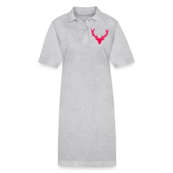 Hirschkopf – Für Jäger & Naturfreunde - Stanley/Stella Frauen Bio-Polokleid PAIGER - Schwarz - Vorne