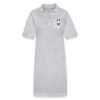 Slowakei und Italien Flaggen 100% genial - Stanley/Stella Frauen Bio-Polokleid PAIGER - Schwarz - Vorne