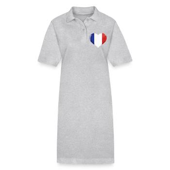 DRAPEAU DE LA FRANCE DRAPEAU COEUR FRANCE - Robe polo bio PAIGER Stanley/Stella Femme - noir - Devant
