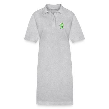 Cheerful Dino Cartoon Green - Stanley/Stella PAIGER Organic Women’s Polo Dress - black - Front