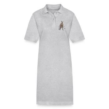 Kangaroo Bodybuilder Barbell Bodybuilding - Stanley/Stella PAIGER Organic Women’s Polo Dress - black - Front