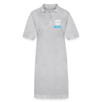 Veni Vidi beschäftigt lustiges Motivationszitat T-Shirt - Stanley/Stella Frauen Bio-Polokleid PAIGER - Schwarz - Vorne
