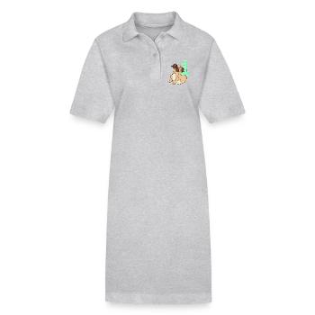 Zahl 1 Nummer Eins - Mops Hund Motiv - Stanley/Stella Frauen Bio-Polokleid PAIGER - Schwarz - Vorne