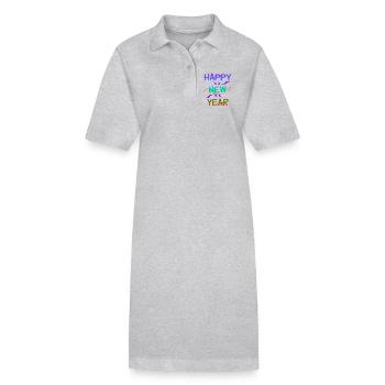 Conception de vœux du Nouvel An avec feux d’artifice et couleurs - Robe polo bio PAIGER Stanley/Stella Femme - noir - Devant