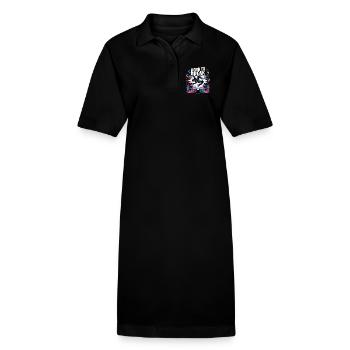 Streetdance Beat – Urban DJ Musik Design - Stanley/Stella Frauen Bio-Polokleid PAIGER - Schwarz - Vorne