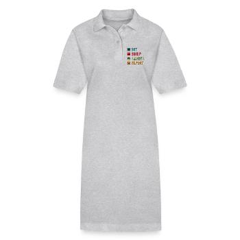 Eat Sleep Gaming Repeat Design - Stanley/Stella PAIGER Organic Women’s Polo Dress - black - Front