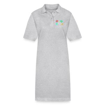 Des fleurs colorées dessinent dans le jardin - Robe polo bio PAIGER Stanley/Stella Femme - noir - Devant