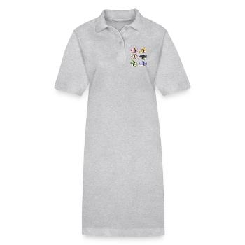 Kawaii Axolotls Sushi Nigiri Cute Anime Animals - Stanley/Stella PAIGER Organic Women’s Polo Dress - black - Front