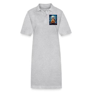 Halloween Geschenk Frauen Eule Männer Kinder Deko - Stanley/Stella Frauen Bio-Polokleid PAIGER - Schwarz - Vorne