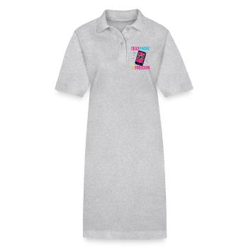 Le téléphone mort, c’est la liberté - Robe polo bio PAIGER Stanley/Stella Femme - noir - Devant