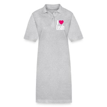 I Love Leah Pinkes Herz Ich liebe Leah - Stanley/Stella Frauen Bio-Polokleid PAIGER - Schwarz - Vorne