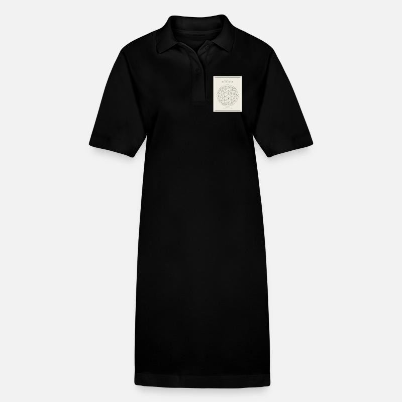 Geodesian Sphere Geometry Pattern - Stanley/Stella PAIGER Organic Women’s Polo Dress - black