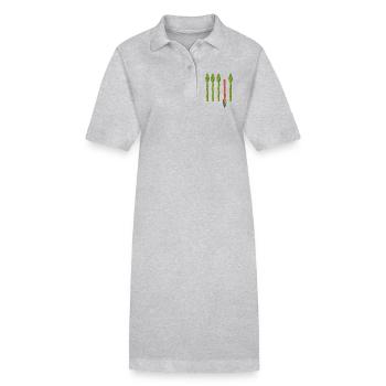 Four green asparagus and one colorful asparagus - Stanley/Stella PAIGER Organic Women’s Polo Dress - black - Front