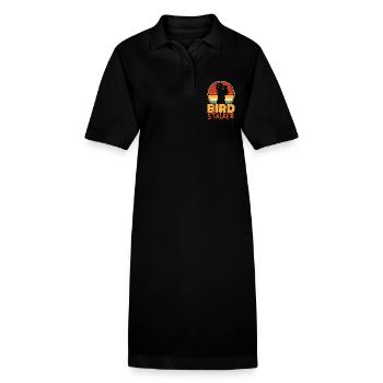 Birdwatching Bird Stalker Retro Zoologist Birding - Stanley/Stella Frauen Bio-Polokleid PAIGER - Schwarz - Vorne