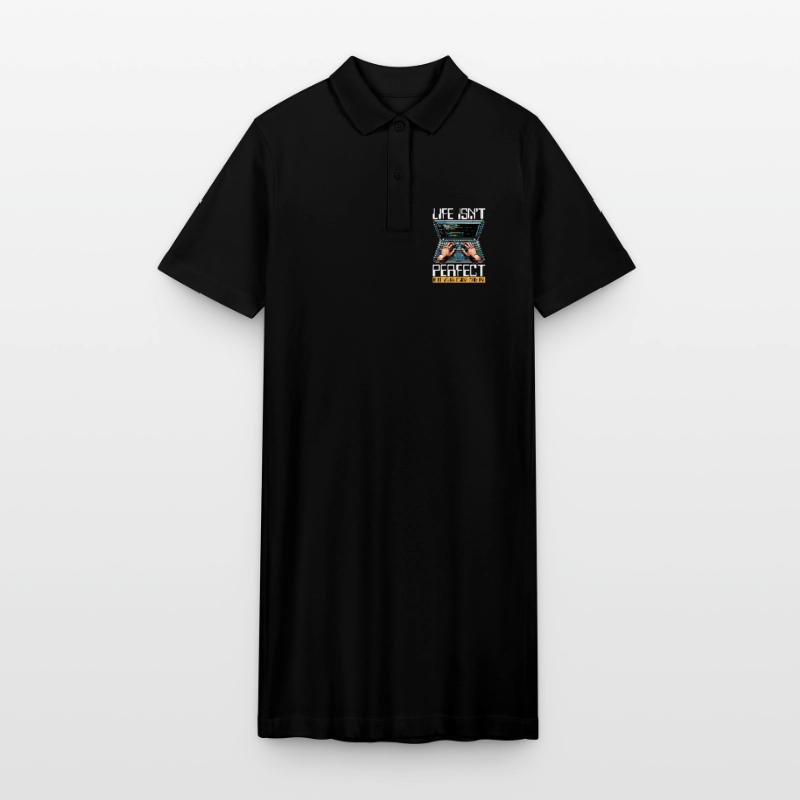 Coder Life Isn't Perfect But Your Code Developer Stanley/Stella PAIGER Organic Women’s Polo Dress