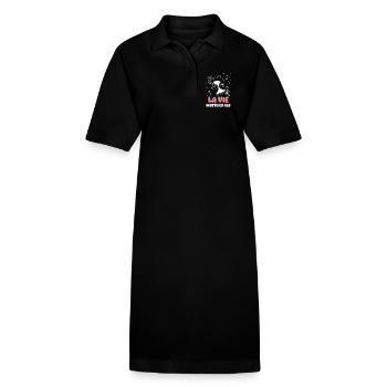 Das Leben wartet nicht - Stanley/Stella Frauen Bio-Polokleid PAIGER - Schwarz - Vorne