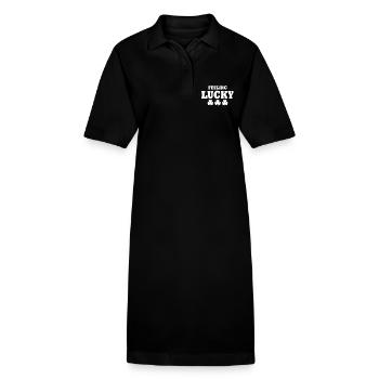 feeling lucky - Stanley/Stella Frauen Bio-Polokleid PAIGER - Schwarz - Vorne