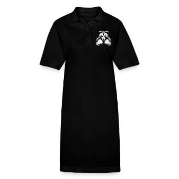 Grizzly Bär Boxen Kämpfer MMA - Stanley/Stella Frauen Bio-Polokleid PAIGER - Schwarz - Vorne