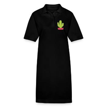 Cactus, Cacti, Succulents, Plant - Stanley/Stella PAIGER Organic Women’s Polo Dress - black - Front