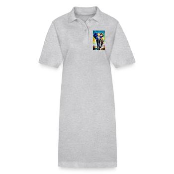 Elephant | Wild Animal | Africa | Children's motifs - Stanley/Stella PAIGER Organic Women’s Polo Dress - black - Front