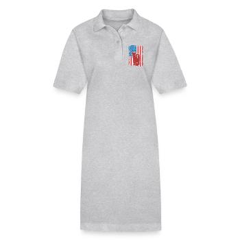 Tuba player U.S. Flag - Stanley/Stella PAIGER Organic Women’s Polo Dress - black - Front