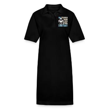 90th Birthday Funny Sayings - Stanley/Stella PAIGER Organic Women’s Polo Dress - black - Front