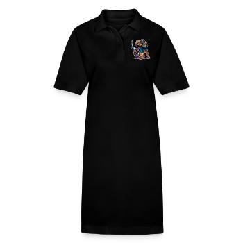 Highdechse Eidechse Kiffen Cannabis - Stanley/Stella Frauen Bio-Polokleid PAIGER - Schwarz - Vorne
