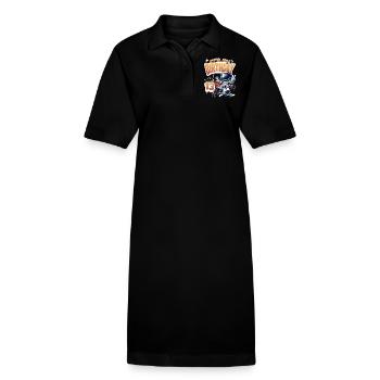 Fußball Astronaut 13. Geburtstag - Stanley/Stella Frauen Bio-Polokleid PAIGER - Schwarz - Vorne