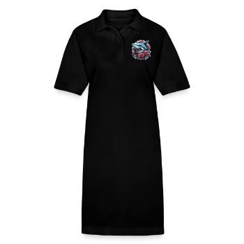 Roses de requin - Robe polo bio PAIGER Stanley/Stella Femme - noir - Devant