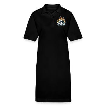 Baseball Flames - Stanley/Stella PAIGER Organic Women’s Polo Dress - black - Front
