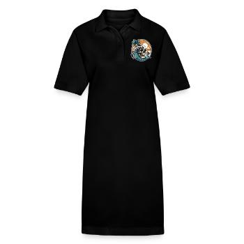 Surfing Surfer skull - Stanley/Stella PAIGER Organic Women’s Polo Dress - black - Front